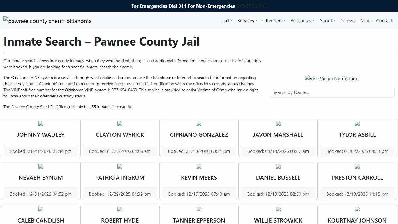 Inmate Search | Pawnee County Sheriff's Office