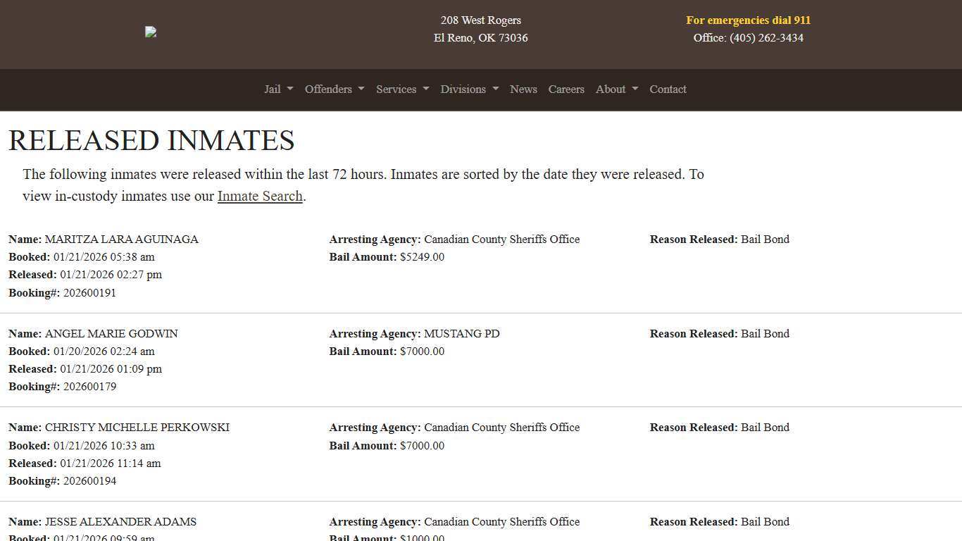 Released | Canadian County Sheriff's Office